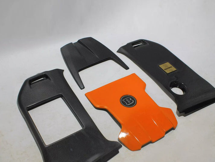 Brabus 700 Carbon Fiber Engine Cover Set Orange for Mercedes-Benz G-Class W463A G63 AMG